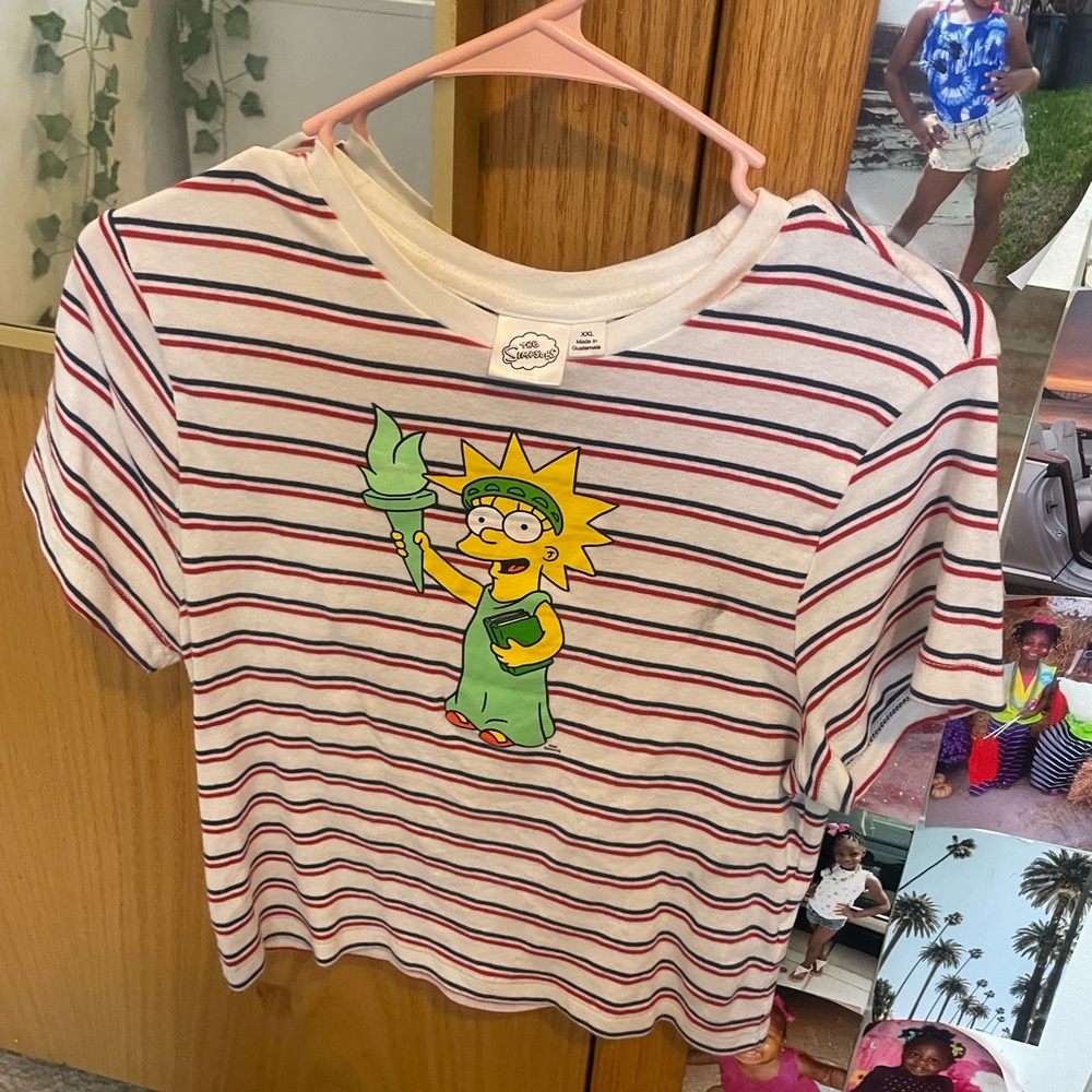 Simpson Statue of Liberty striped top